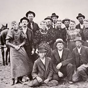 American Pioneers, c. 1850 (b / w photo)