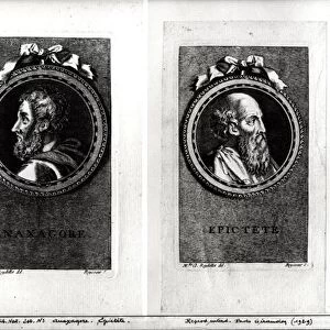 Anaxagorus (500-428 BC) and Epictetus (1st century) engraved by S. Beyssent (engraving)