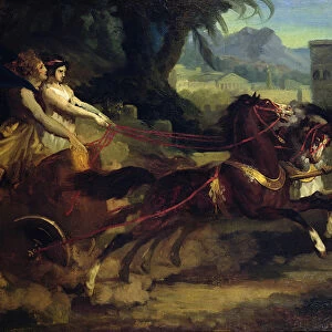 Ancient Chariot Race, after a painting by Carle Vernet (oil on canvas)