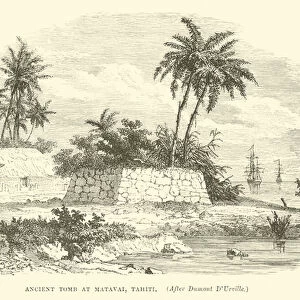 Ancient tomb at Matavai, Tahiti, after Dumont D Urville (engraving)
