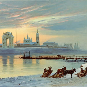 The Angara Embankment in Irkutsk, 1886 (oil on canvas)