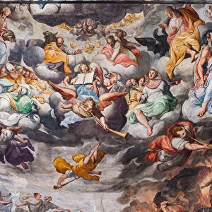 Angels playing music, detail of the Last Judgement (fresco)