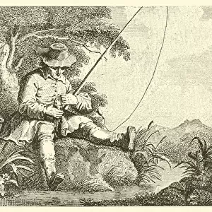 The angler and the little fish (engraving)