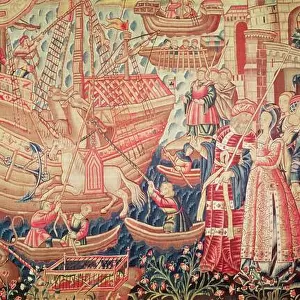 Detail of the animals, from the Arrival of Vasco da Gama in Calicut (tapestry)