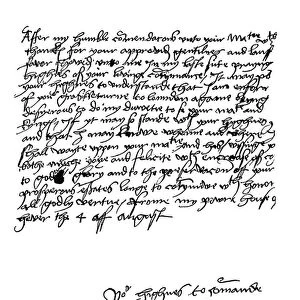 Anne Of Cleves, Handwriting (engraving)