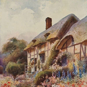 Anne Hathaways Cottage, Stratford-on-Avon (colour litho)