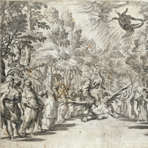 Apollo about to attack the python, from La Pellegrina by Girolamo Bargagli
