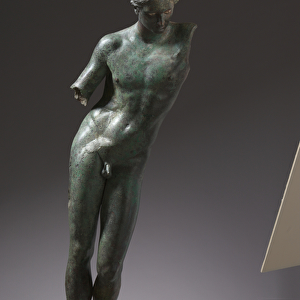 Apollo the Python-Slayer, c. 350 BC (bronze, copper & stone inlay)