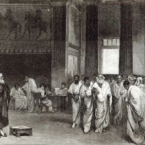 Appius Claudius persuading the Senate to reject Pyrrhus offer of Peace