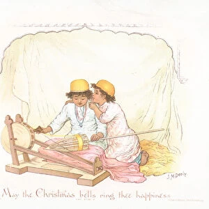 Arabic Boys, Christmas Card (chromolitho)