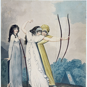 Archers, engraved by J. H. Wright (fl. 1795-1838) and Conrad Ziegler, 1799 (aquatint)