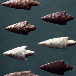 Arrow tips from the necropolis of Rinaldone. Copper age. Eneolithic. 2200 BC. (stone)