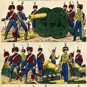 Artillery of the Imperial Guard. Picture of the 19th century Epinal