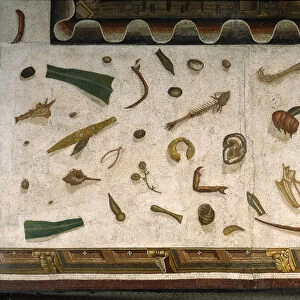 "Asarotos"(Floor unswept) Fragments of mosaic signed by Harakliton from Rome