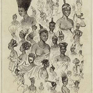 The Ashantee War, Female Fashions at Cape Coast Castle (engraving)