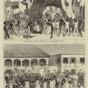 The Ashantee War, Return of Sir Garnet Wolseley to Cape Coast Town (engraving)