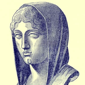 Aspasia, illustration from History of Greece by Victor Duruy, published 1890 (digitally enhanced image)
