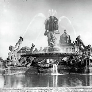 The Atlas Fountain, Castle Howard, from The English Country House (b/w photo)