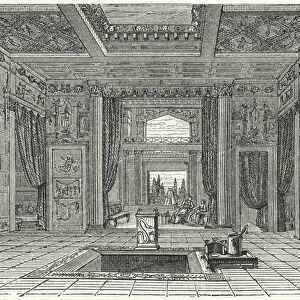Atrium and tablinum of the Casa di Sallusti, Rome (engraving)