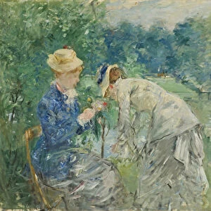 Au bois de Boulogne - In the Bois de Boulogne, by Morisot, Berthe (1841-1895)