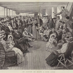 An Auction on Board a Cape Liner (engraving)