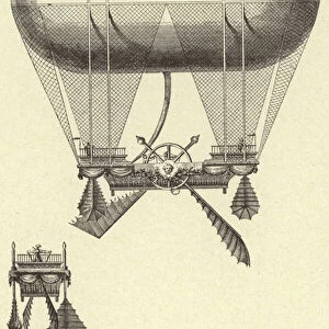 Ballon a rames de Masse (1785) (engraving)