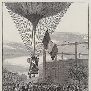 Balloon Ascent of Messers Jovis and Mallet from La Villette Gas-Works, Paris (engraving)