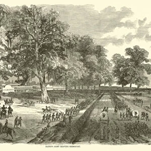 Bankss army leaving Simmsport, May 1863 (engraving)