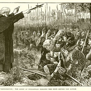 Bannockburn: The Abbot of Inchaffray blessing the Scots before the battle (engraving)