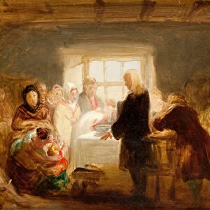 A Baptism, 19th century (oil on canvas)