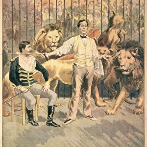 A Barber in the Lions Cage, 1894 (engraving)