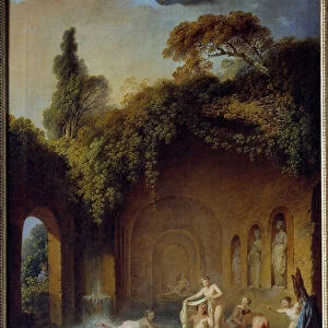 The bath of the nymphs Painting by Jean Jacques Francois Barbier l