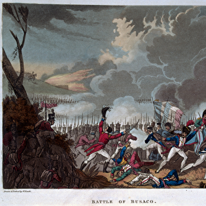 Battle of Busaco on 27th September 1810, engraved by J. C