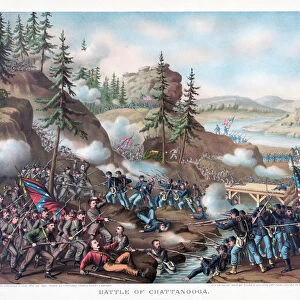 Battle of Chattanooga, pub. Kurz & Allison, 1888 (colour litho)
