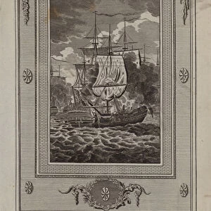 Battle of Flamborough Head, 23 September 1779 (engraving)