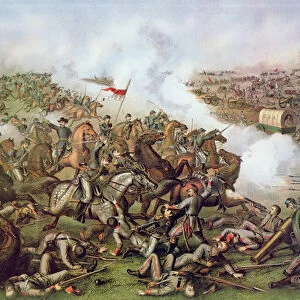 Battle of Five Forks, Virginia, 1st April 1865, engraved by Kurz & Allison