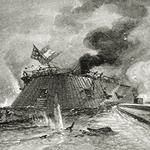 Battle between the Monitor and Merrimac in 1862, from A Brief History of the