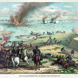 Battle Between the Monitor and Merrimac, March 9th 1862 at Hampton Roads, near Norfolk