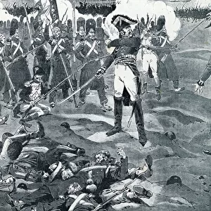 Battle of Waterloo (1815): "The guard dies but does not surrender", Cambronne, 1896 (illustration)