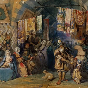 The Bazaar, Constantinople, 1853 (w / c)