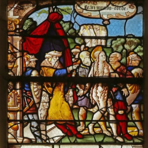 The Beatitudes: Blessed are the pure in heart: the martyrdom of St Agnes (stained glass)