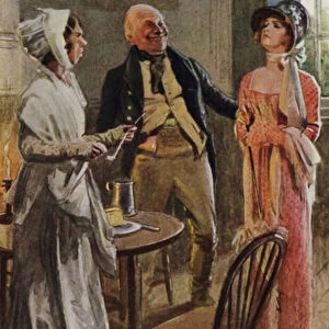Becky moves up in society and comes into a family of very genteel connections (colour litho)