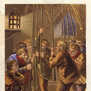 Bell ringers, Ringing In The New Year (colour litho)