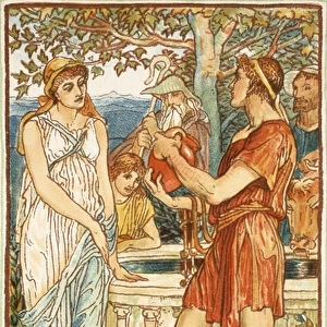 Bellerophon at the fountain, illustration from A Wonder-Book for Girls and Boys