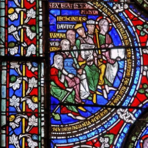 Detail from one of the Bible Windows depicting the Six Ages of the World (stained glass)