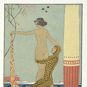 Bilitis, illustration from Les Chansons de Bilitis, by Pierre Louys, pub. 1922 (pochoir print)