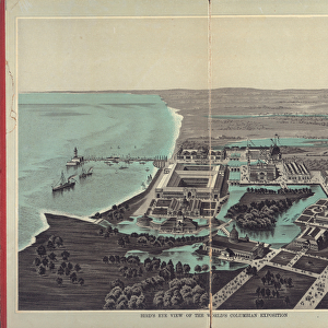 Birds eye view of the Worlds Columbian Exposition in Chicago
