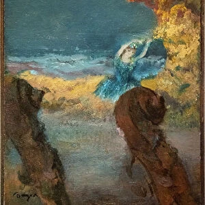 Blue dancer and double bass. 1891. Oil on wood
