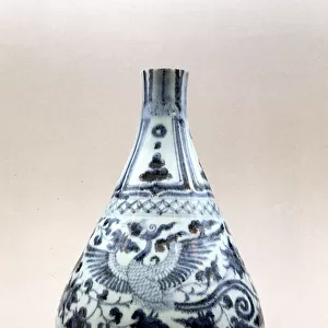 Blue and white vase, Yuan Dynasty (1206-1368) (ceramic)