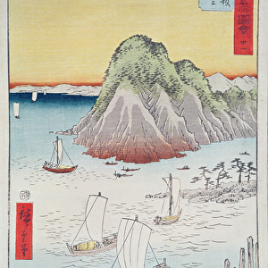 Boats on a Shore (woodblock print)